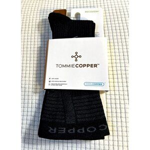 Tommy Copper Recovery Black Crew Socks, Copper infused, Anti-odor, Arch support